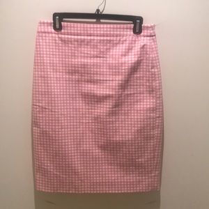 JCrew pink gingham skirt